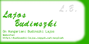 lajos budinszki business card